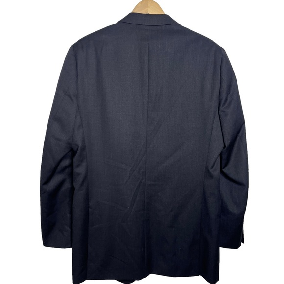 Pronto Uomo Black Two Button Suit Coat Wool Blazer 42L - Picture 7 of 11